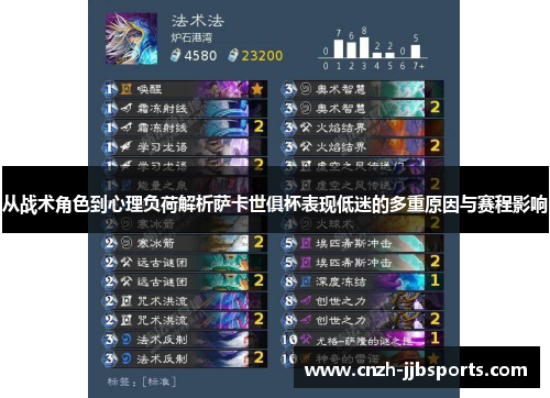 从战术角色到心理负荷解析萨卡世俱杯表现低迷的多重原因与赛程影响